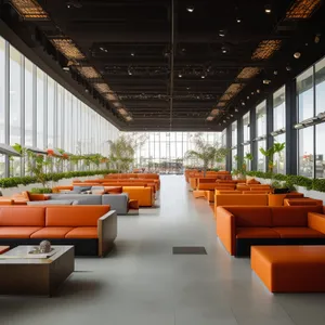 Modern Interior Hall with Stylish Furniture and Table