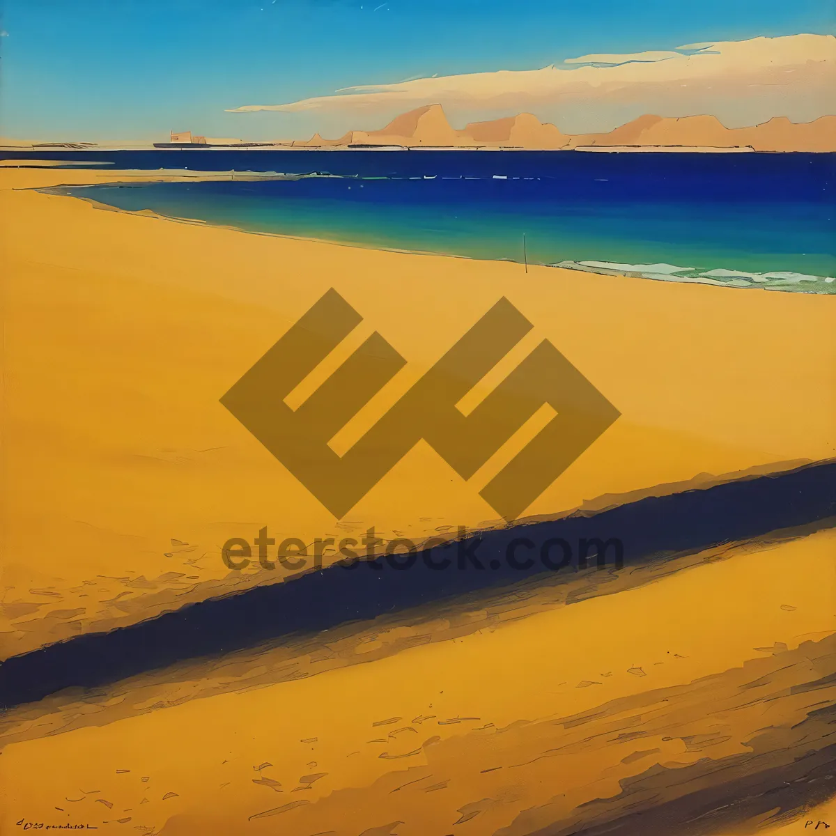 Picture of Serenity on the Tropical Horizon: Sunlit Beachscape