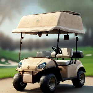 Summer Golf Cart on Green Course