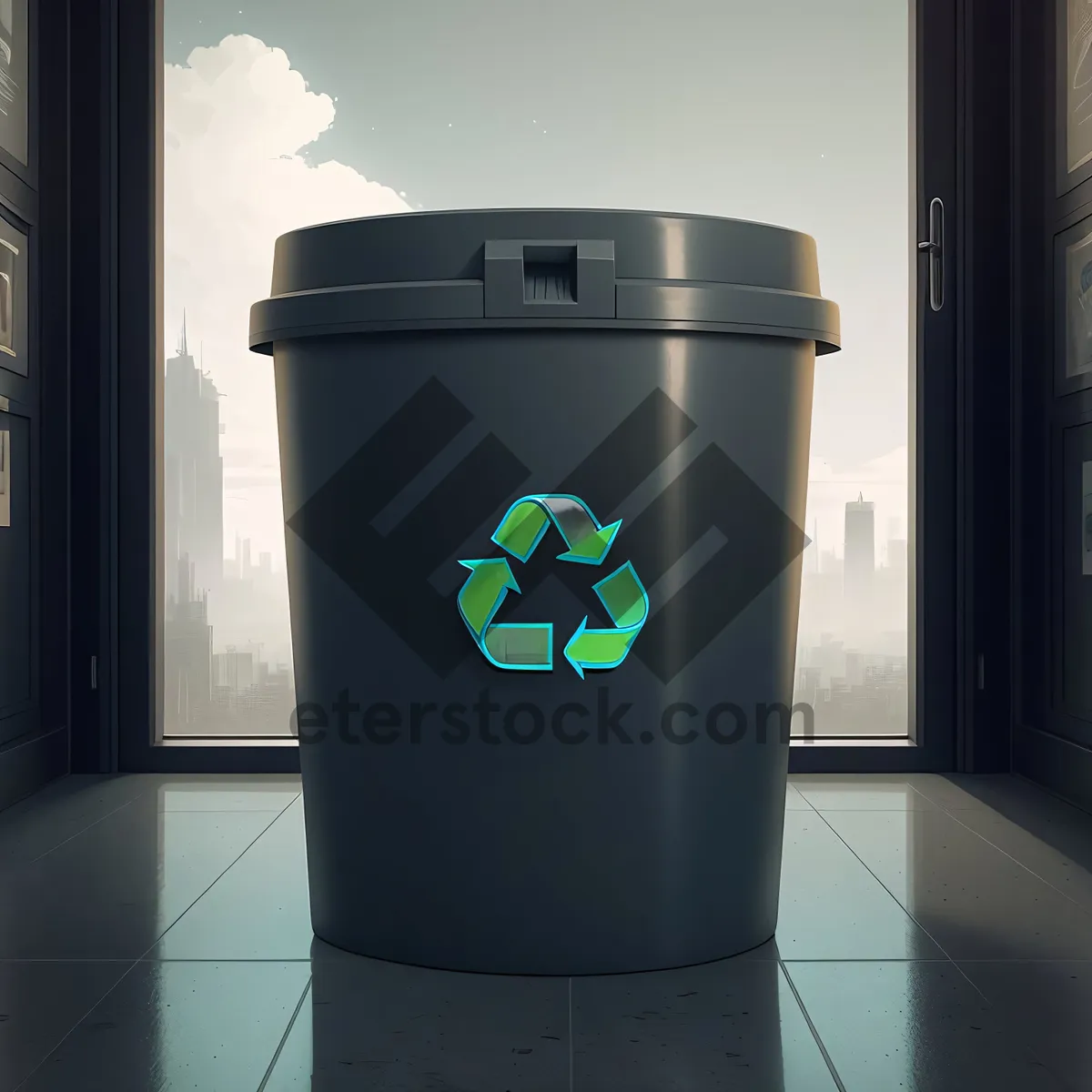 Picture of Garbage Bin with Beverage Container