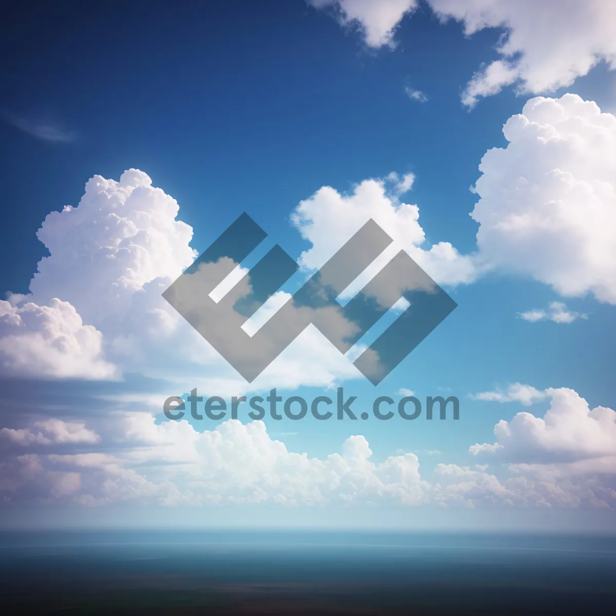 Picture of Vivid Sky With Fluffy Clouds