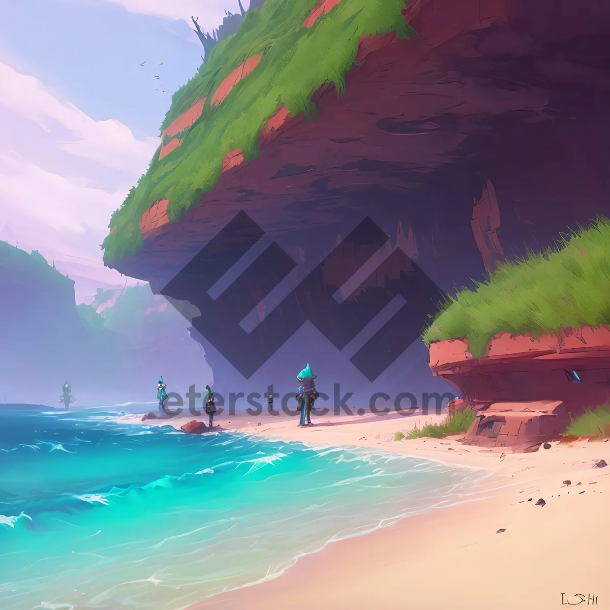 Picture of Tranquil Tropical Paradise by the Turquoise Sea