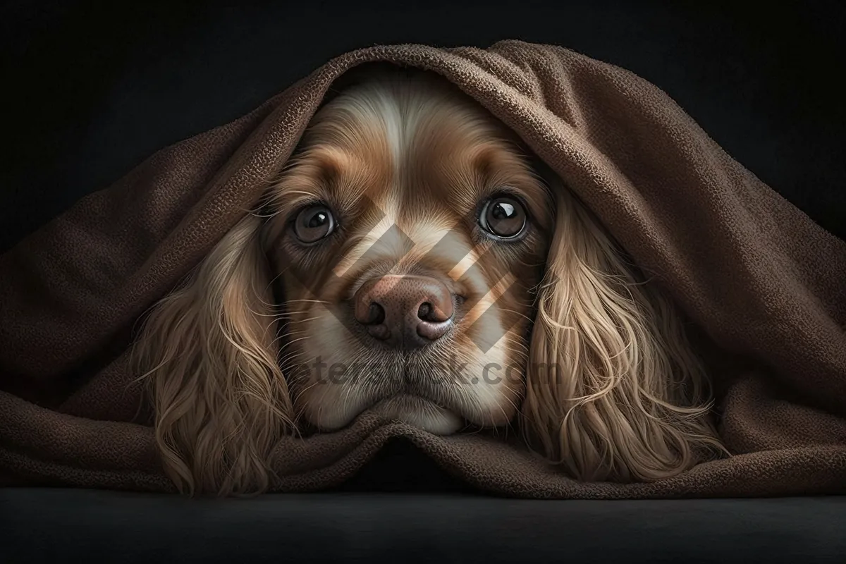 Picture of Cute Cocker Spaniel Puppy in Studio Portrait Shot