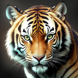 Majestic Tiger: Fierce and Striped Predator.