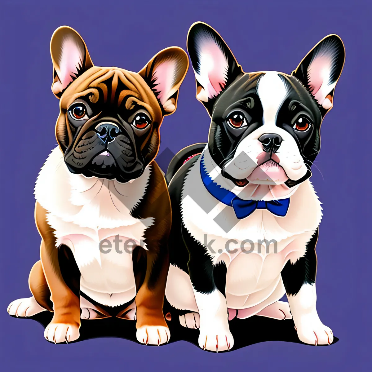 Picture of Cute Bull Wrinkle Bulldog Puppy Portrait