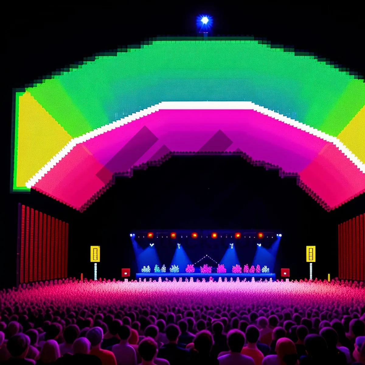 Picture of Vibrant Crowd Under Glowing Stage Lights