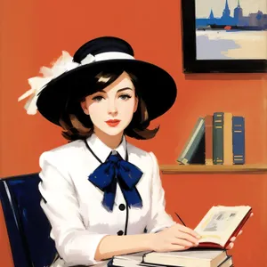 Smiling Businesswoman at Office Desk with Laptop