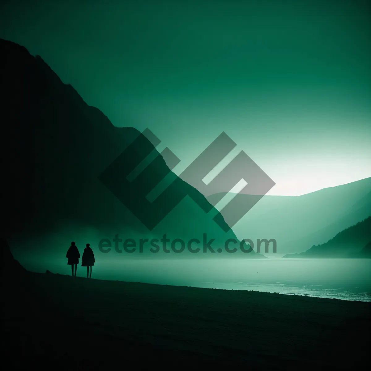 Picture of Golden Horizon: Majestic Sunset over Mountain Landscape
