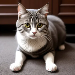 Curious Tabby Kitty with Fluffy Whiskers