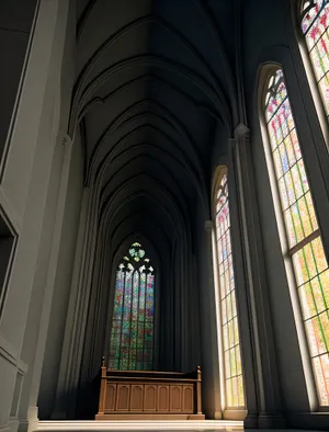 Stunning Gothic Cathedral Window with Organ