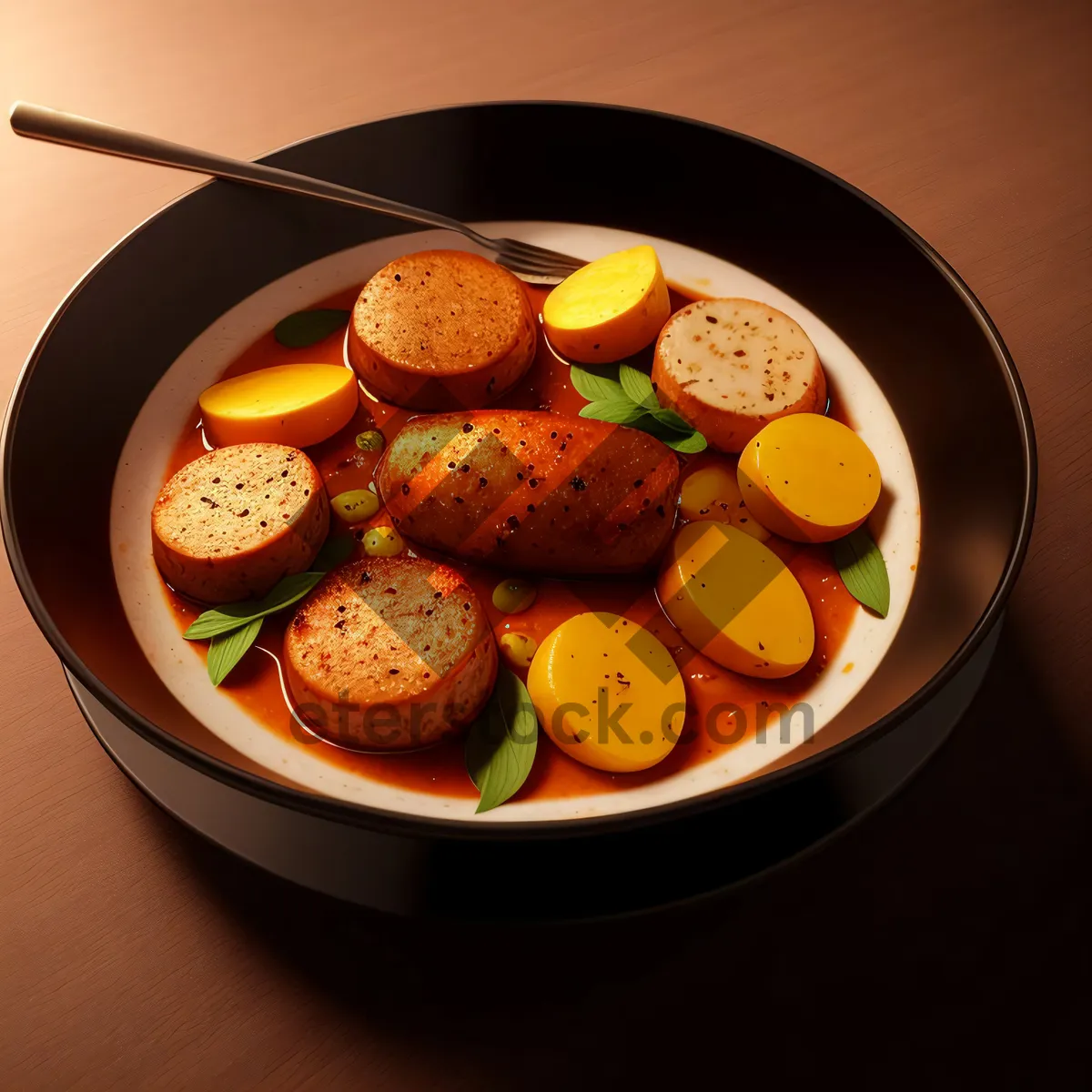 Picture of Delicious Gourmet Breakfast Plate with Fresh Citrus Fruit