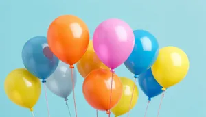 Colorful Balloon Party Celebration Decoration with Ribbons