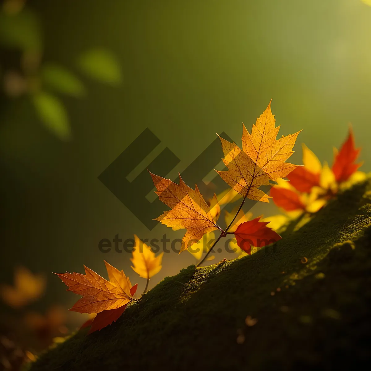 Picture of Autumn Maple Leaves in Vibrant Colors