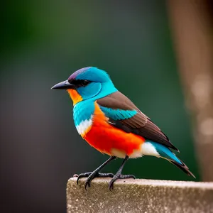 Colorful Macaw perched on tropical branch