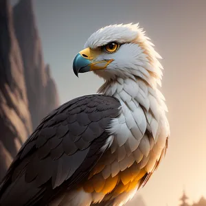 Eagle Eye: Majestic Wildlife Predator with Stunning Yellow Feathers