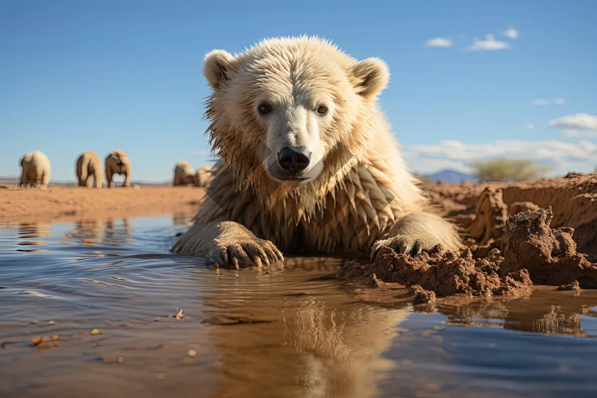 Picture of Cute Arctic Brown Bear in Natural Habitat.