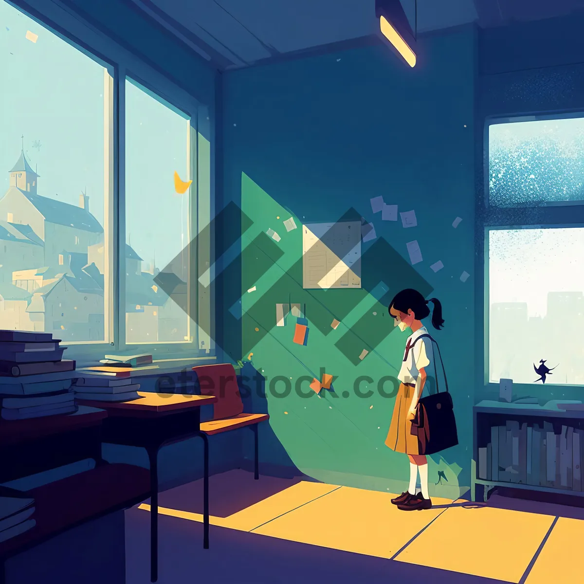 Picture of Modern office space with stylish furniture and ambient lighting