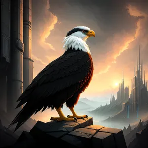 Majestic Predator in Flight: Bald Eagle Soaring with Intensity