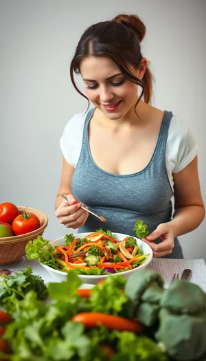 Happy Vegetarian Meal Plate at Home