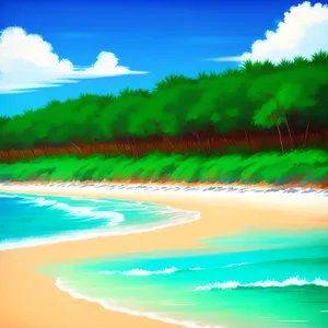 Serene Summer Seascape Under Sunny Skies