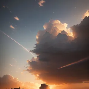Vibrant Sunset Sky with Radiant Sun