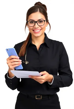 Confident Businesswoman Smiling in Office Portrait