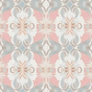 Vintage ornamental floral wallpaper with intricate swirls and curves