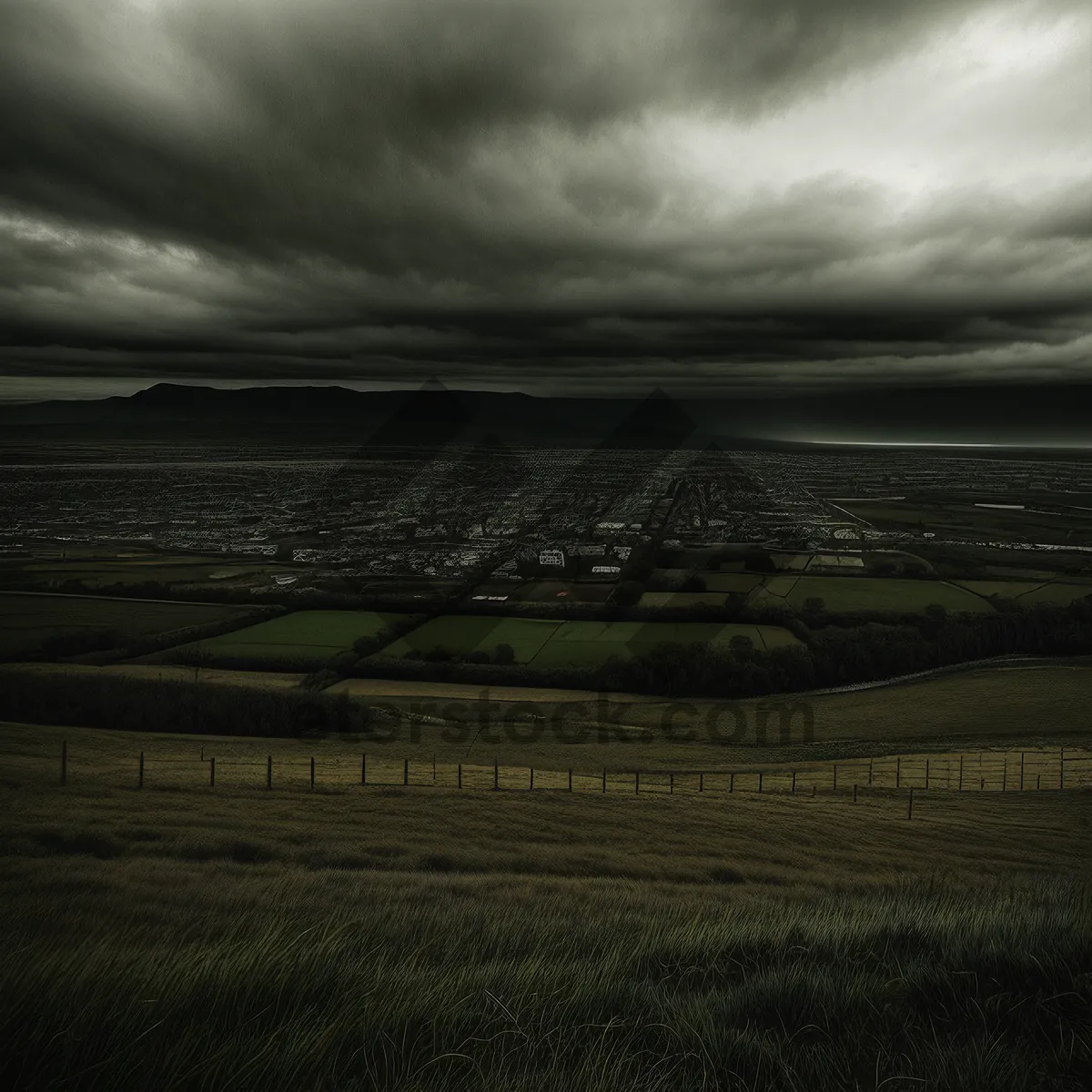 Picture of Sunset Over Football Stadium in Scenic Countryside