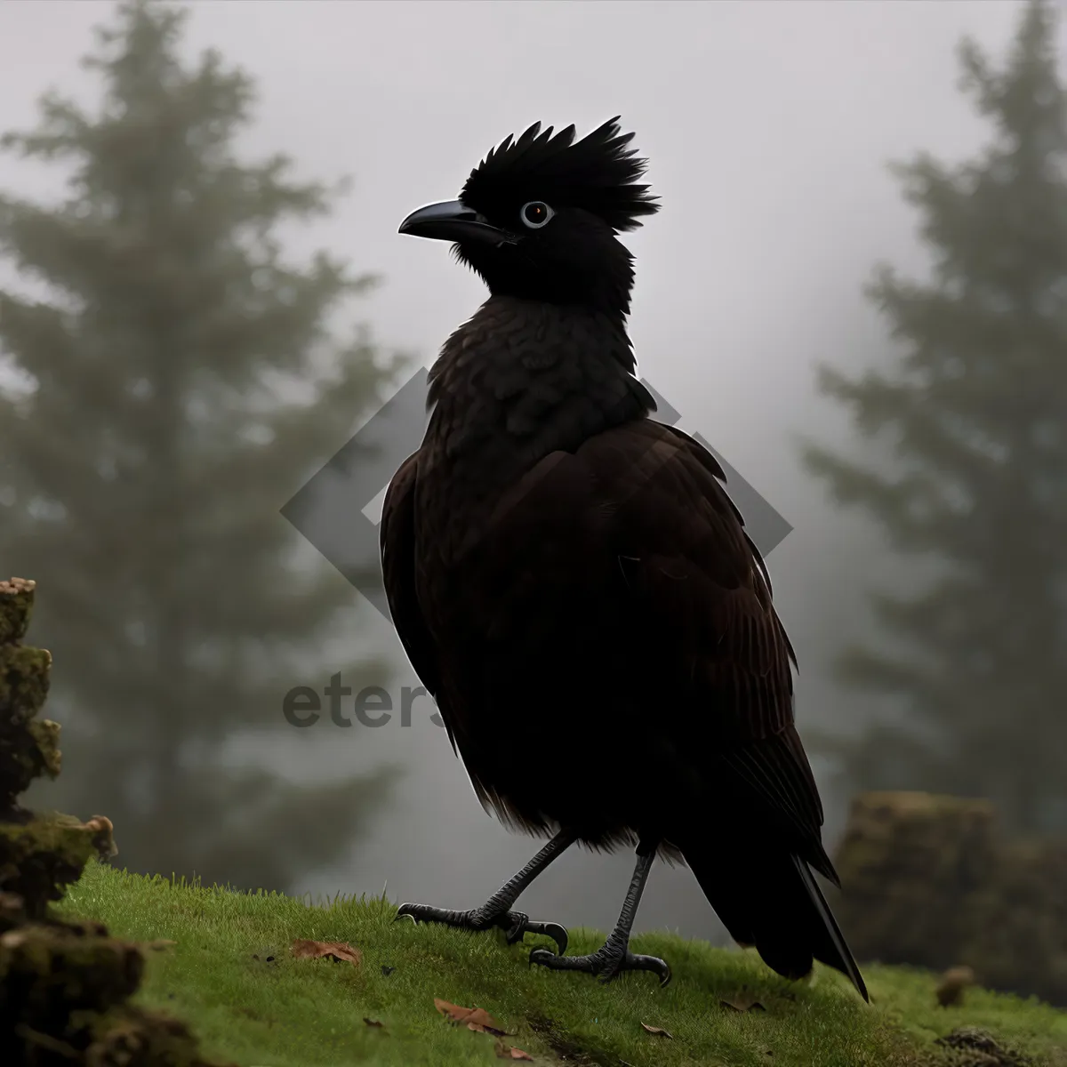 Picture of Majestic Avian Beauty: Black-winged Feathered Nightingale