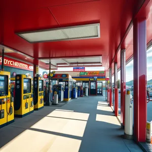 Urban Transport Hub with Movable Turnstile Gate