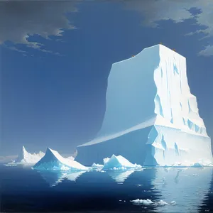 Sky High: Iceberg in Cloudy Atmosphere