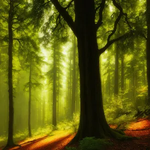 Mystic Autumn Pathway Through Enchanting Forest