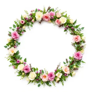 Floral Border Design Element for Retro Card Creation