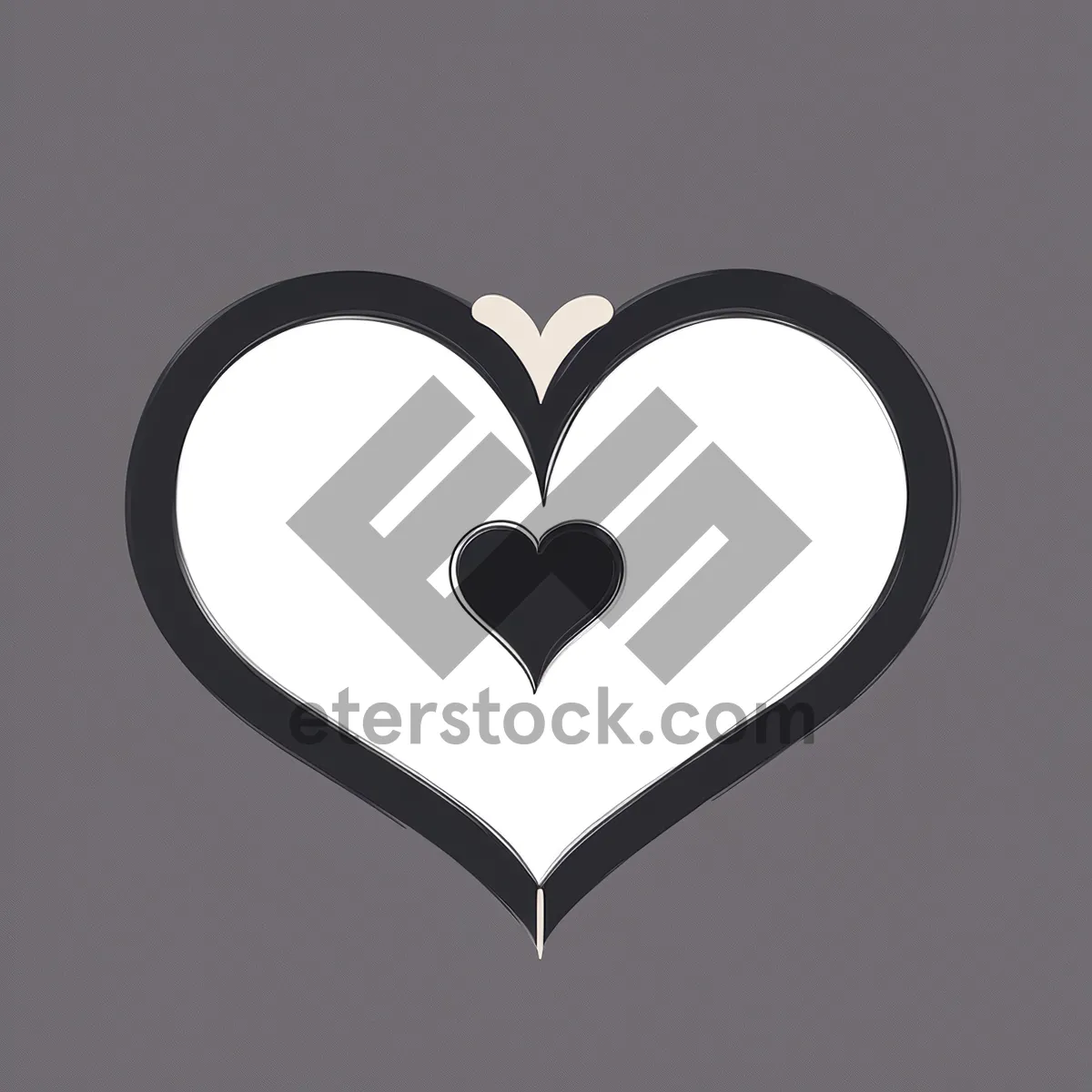 Picture of Love Symbol Stencil Graphic: Black Silhouette Art Design