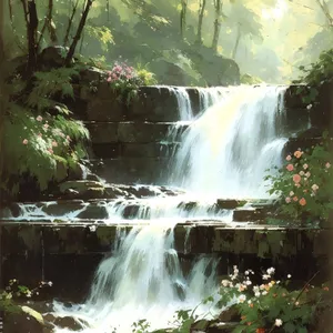 Serene Forest Waterfall in Scenic Wilderness