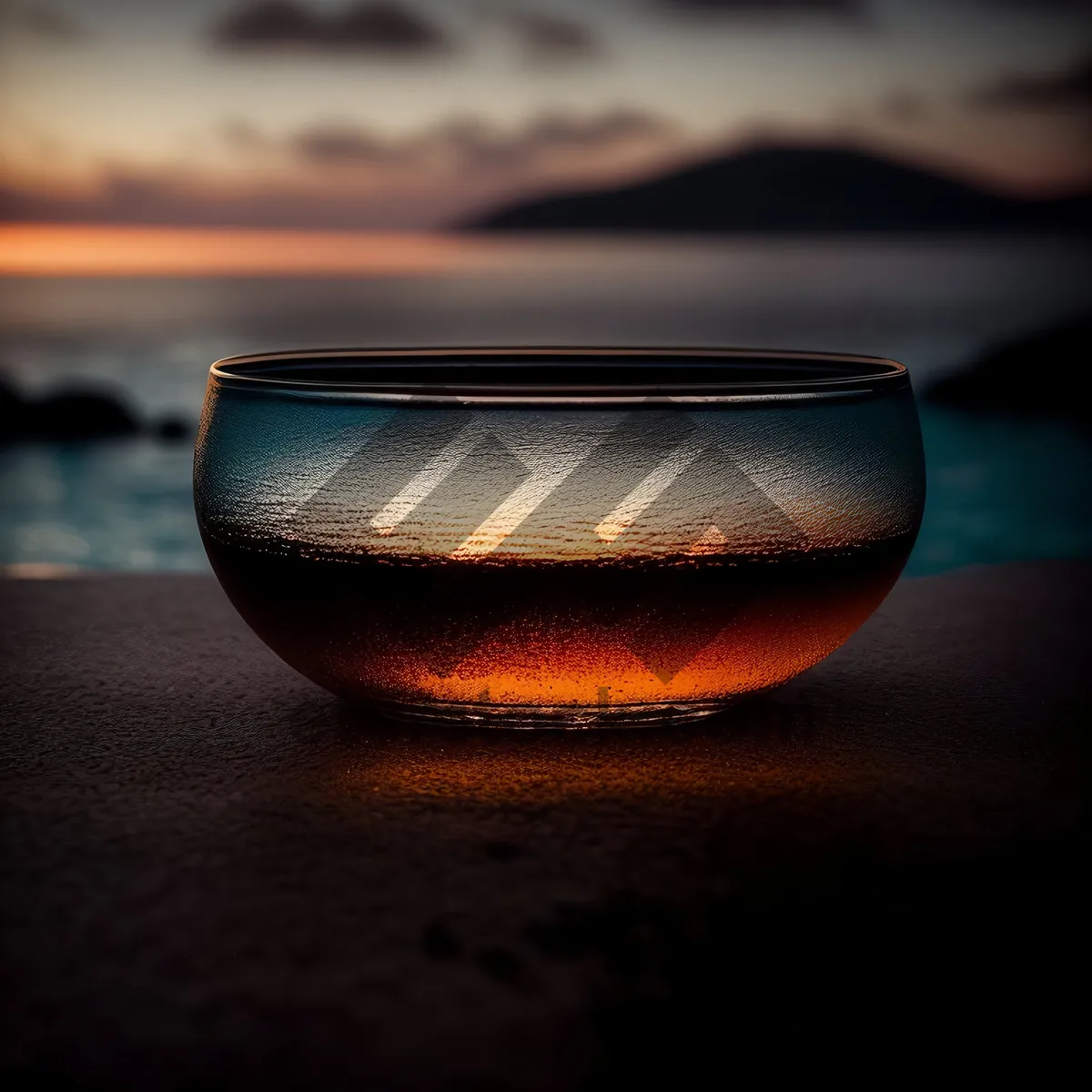 Picture of Hot Bowl of Soup in Glass Vessel