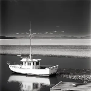 Serene Sunset over Marina and Boats on the Water
