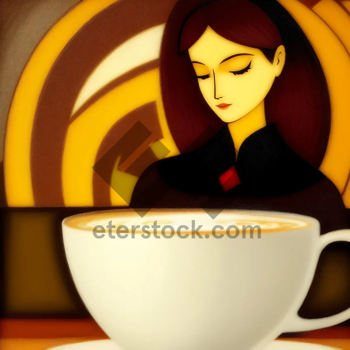 Picture of Hot beverage served in coffee mug with saucer