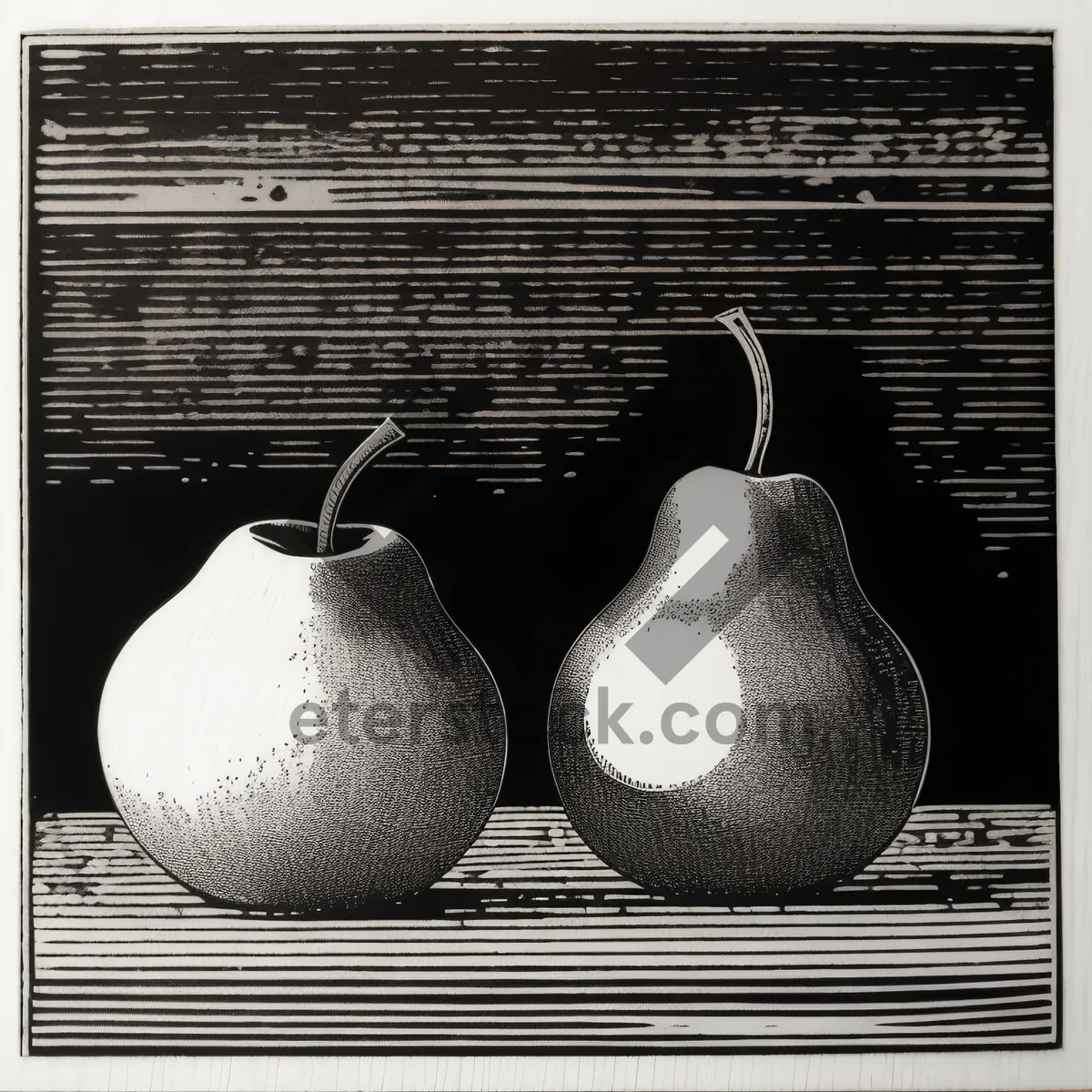 Picture of Winter Fruit Celebration: Festive Pear in Ornamented Vessel