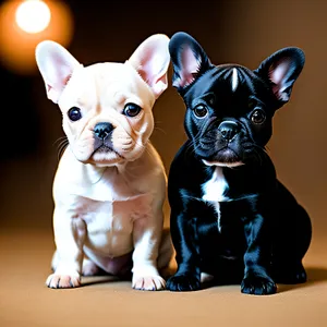 Cute Bulldog Puppy Portrait: Adorable Wrinkle-Faced Canine