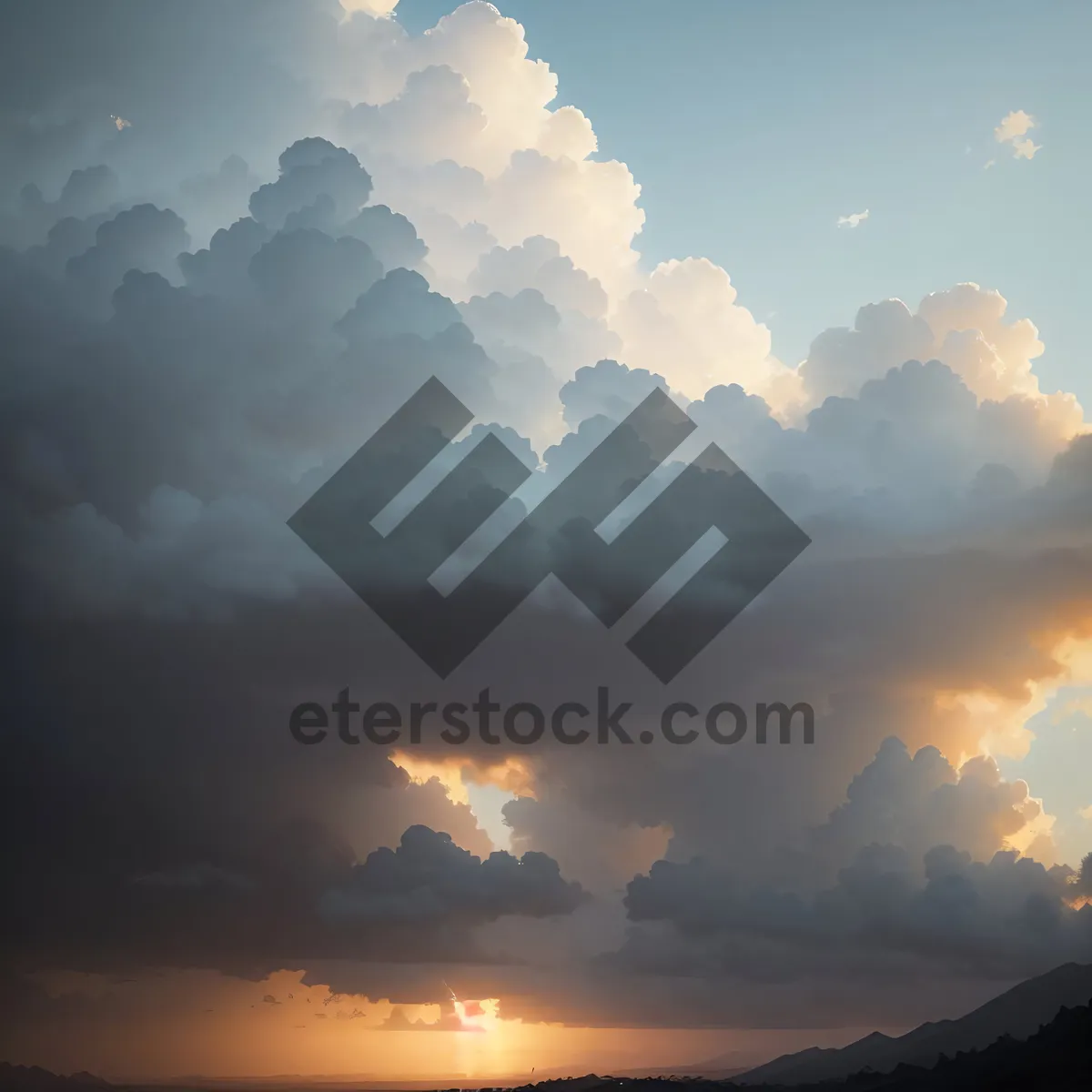 Picture of Radiant Sunset over Cloudy Sky