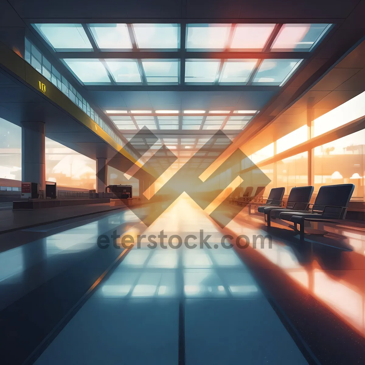 Picture of Urban Transport Hub: Modern Glass Corridor with Speed