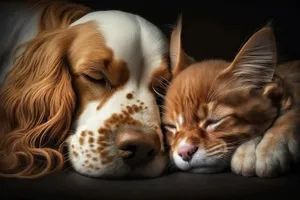 Adorable brown Welsh Springer Spaniel puppy portrait.