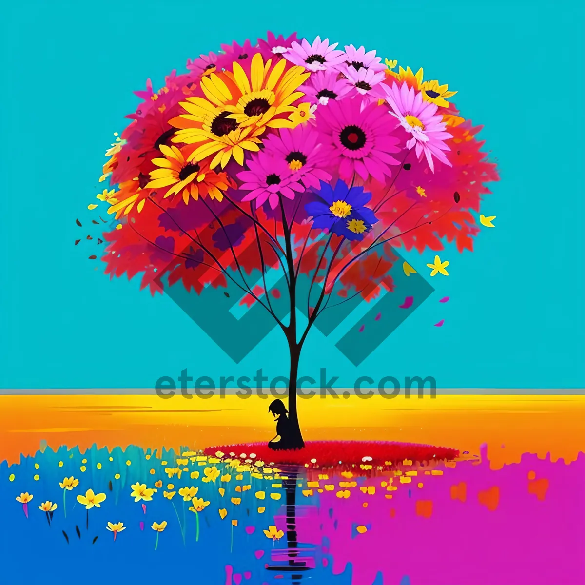 Picture of Summer Sky Silhouette Tree Decor