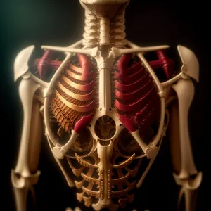 Anatomical Skeleton X-Ray: Human Spine and Bones