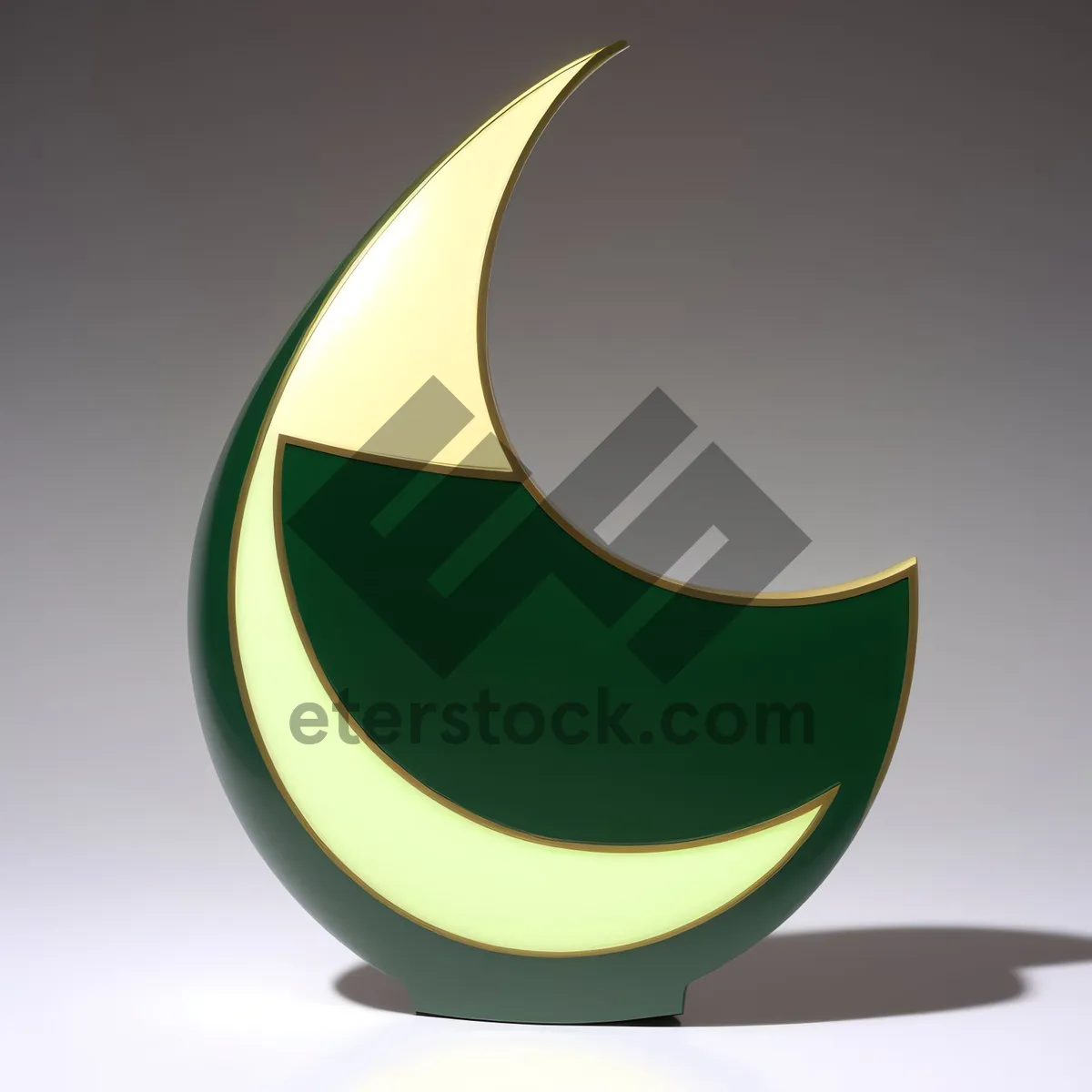 Picture of Dew Moon: Graphic Design Symbol with Curved Heraldry Icon
