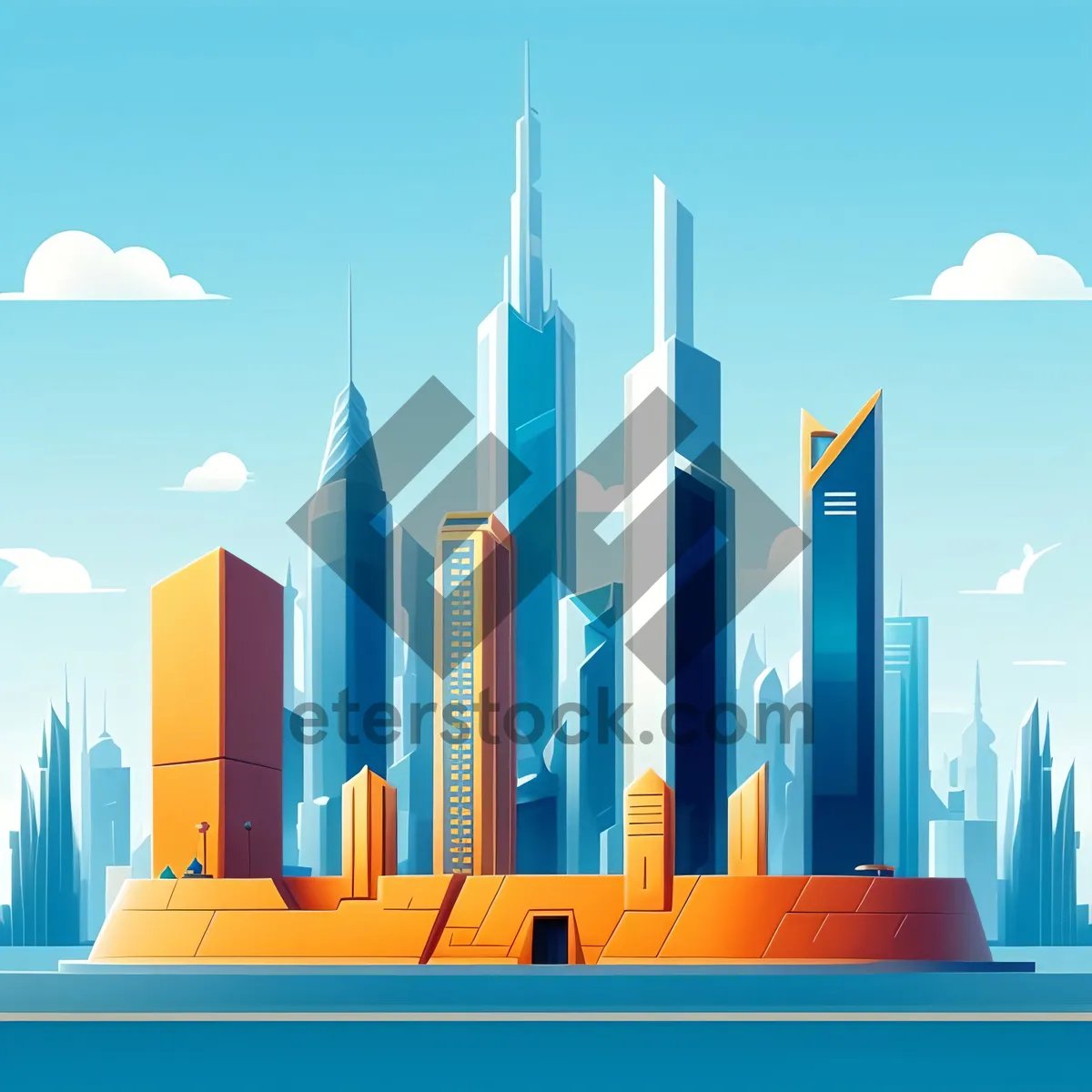 Picture of Vibrant Cityscape Artwork with Colorful Pencils