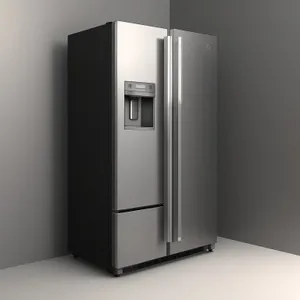Modern 3D Render of Furniture Wardrobe with Refrigeration System