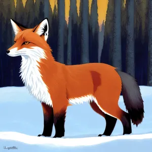 Furry Red Fox with Cute Whiskers