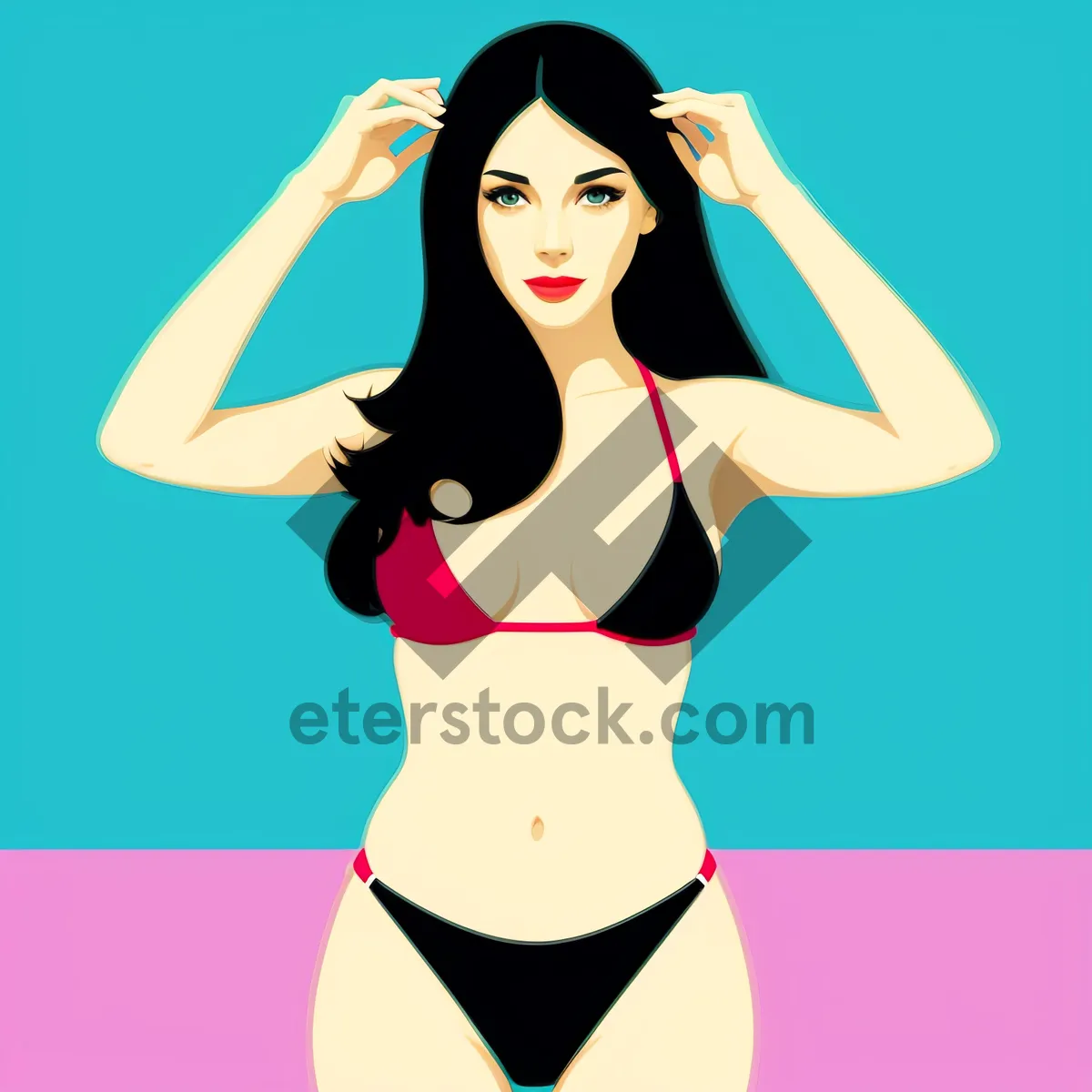 Picture of Playful Belly Art Fashion Cartoon Image